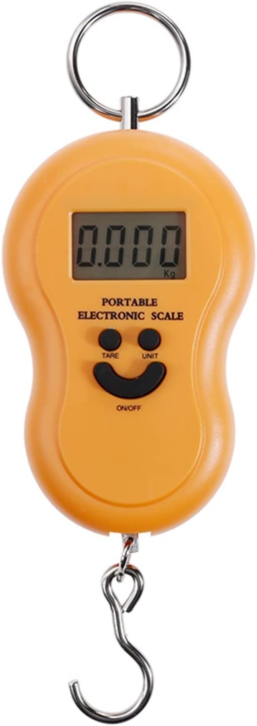 Utility Luggage Scale 50Kg Mini Digital Scale for Fishing Luggage Travel Weighting Kitchen Steelyard Hanging Electronic Hook Scale Weighing(random color)