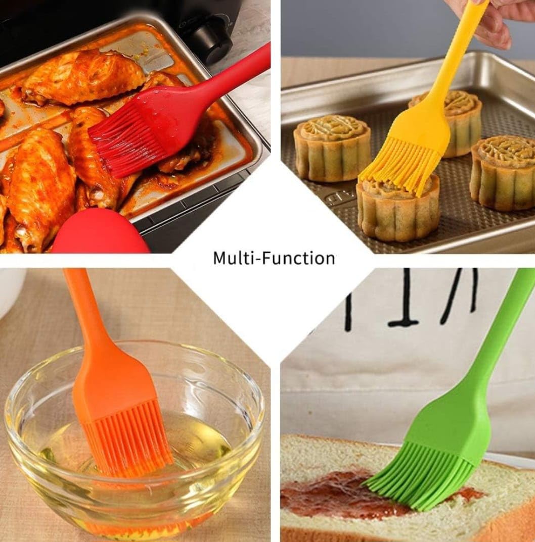 01 Piece Food Grade Kitchen Household Oil Heat Resistant Silicone Brush, Brush For Perfect Apply Baking, Cooking, BBQ Basting Baking Cooking Bbq Grill Spread Oil Butter Sauce ( Random Color )