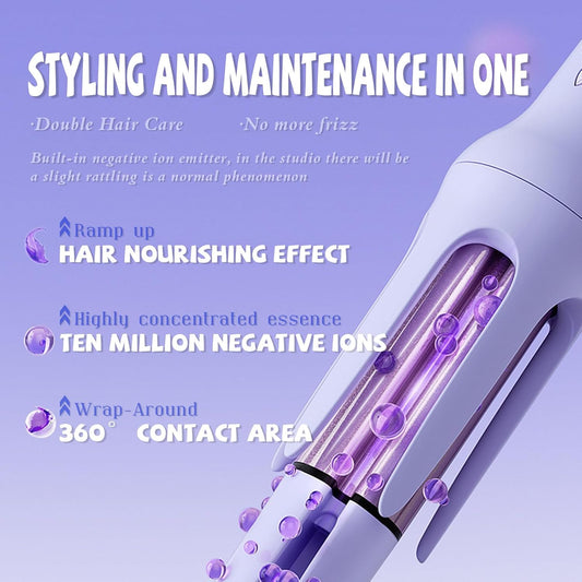 Hair Curler, 32mm Automatic Curling Iron, 3 Adjustable Temperatures And 2 Timer Reminders, Automatic Curling Iron For Long Hair, Double Anti-Scald Function, Australian Specification Plug, Suitable For Everyone ( Random Color )