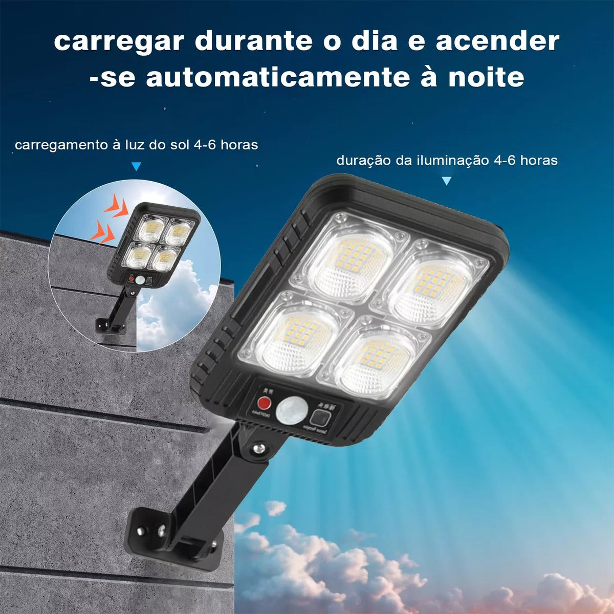 200w Solar Reflector Mini 100 Cob Street Post Wall Sensor | Motion Sensor Security Streetlight for Parking Remote Control