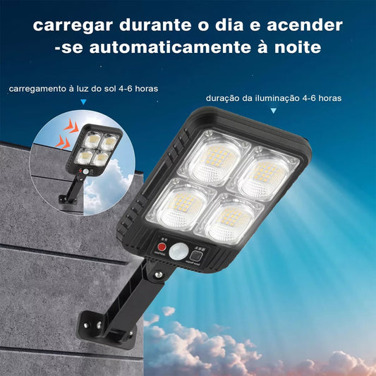 200w Solar Reflector Mini 100 Cob Street Post Wall Sensor | Motion Sensor Security Streetlight for Parking Remote Control