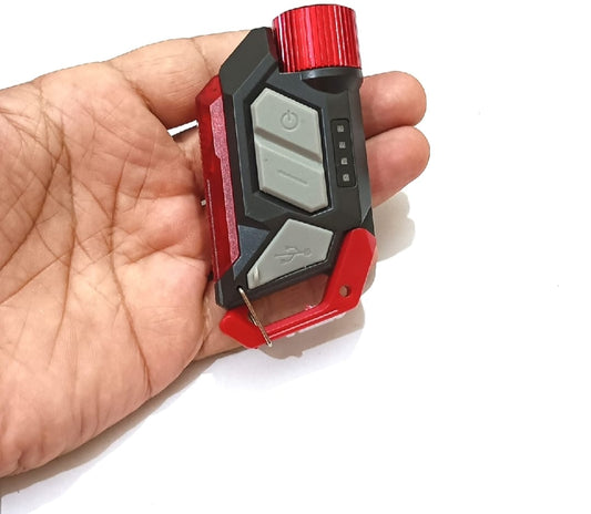 7 in 1 Multifunctional Mini LED Flashlight Keychain COB Work Lights Type-C Rechargeable Pocket Torch Outdoor Camping Emergency Lamp