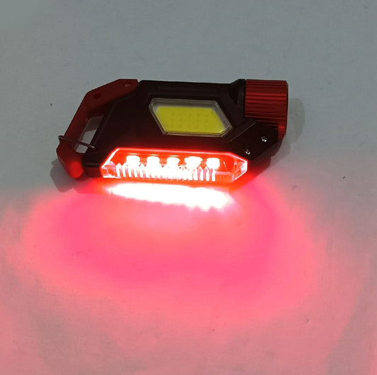 7 in 1 Multifunctional Mini LED Flashlight Keychain COB Work Lights Type-C Rechargeable Pocket Torch Outdoor Camping Emergency Lamp