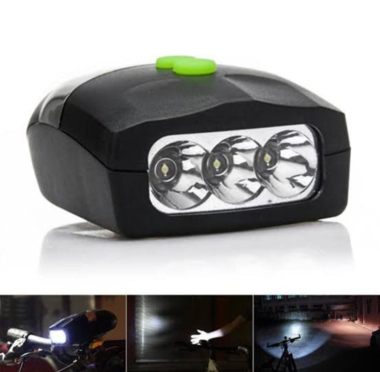 3 LED Bicycle Front Head light &amp; bell siren alarm hooter / cycle light generic
