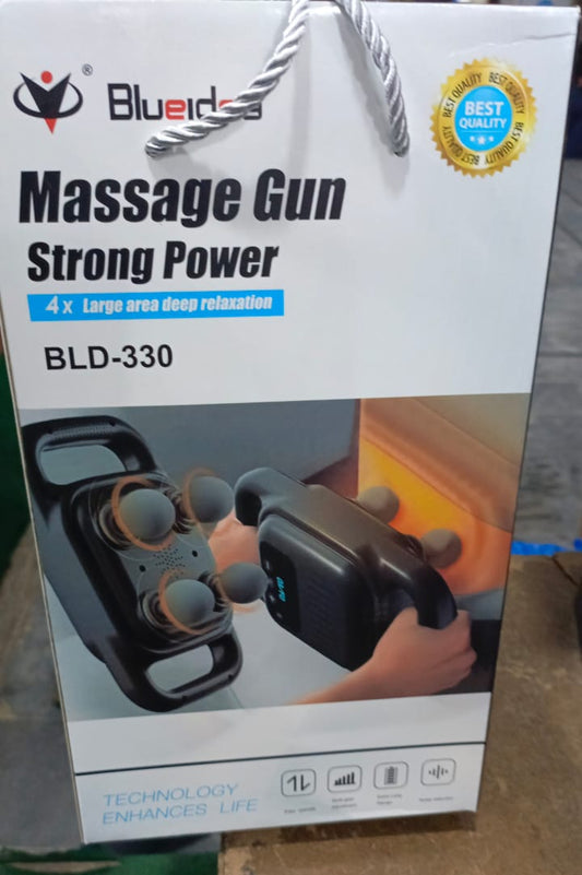 Blue idea Deep Tissue Massage Gun with 4 Heads - Muscle Massager for Back, Neck, and Body Pain Relief Rechargeable - BLD-330