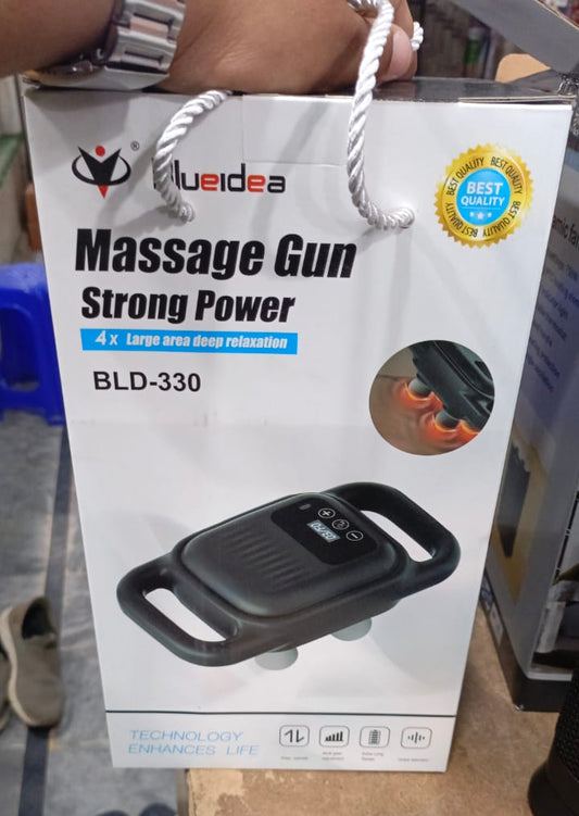 Blue idea Deep Tissue Massage Gun with 4 Heads - Muscle Massager for Back, Neck, and Body Pain Relief Rechargeable - BLD-330