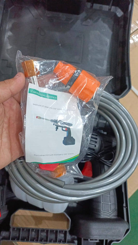 Automatic Cordless Wireless Car Wash Spray Gun High Pressure 48v Lithium Water Jet Foam Car Washer Gun(double battery )