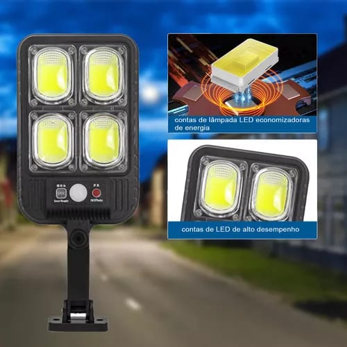 200w Solar Reflector Mini 100 Cob Street Post Wall Sensor | Motion Sensor Security Streetlight for Parking Remote Control