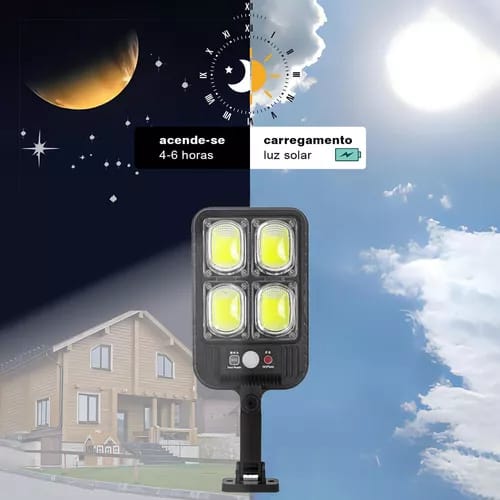 200w Solar Reflector Mini 100 Cob Street Post Wall Sensor | Motion Sensor Security Streetlight for Parking Remote Control