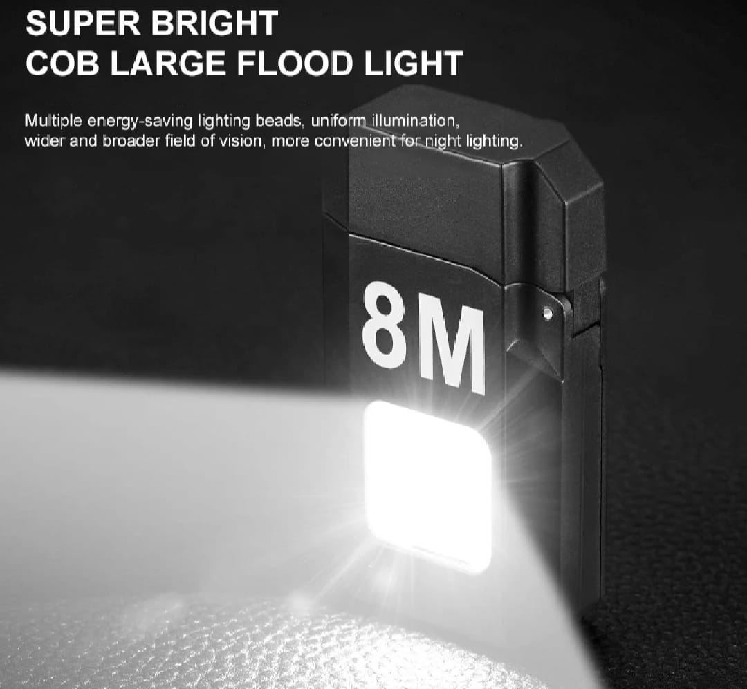 COB Led Flahlight With Lighters Dual Arc Pulse Flameless Lighter Type C Rechargeable Lighter Work Light Mini Light Men's Gift