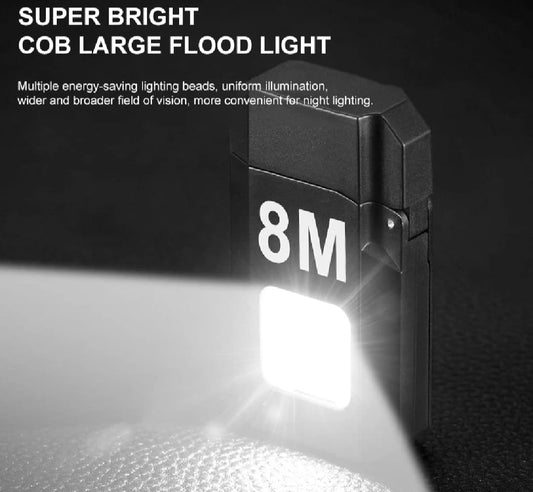 COB Led Flahlight With Lighters Dual Arc Pulse Flameless Lighter Type C Rechargeable Lighter Work Light Mini Light Men's Gift