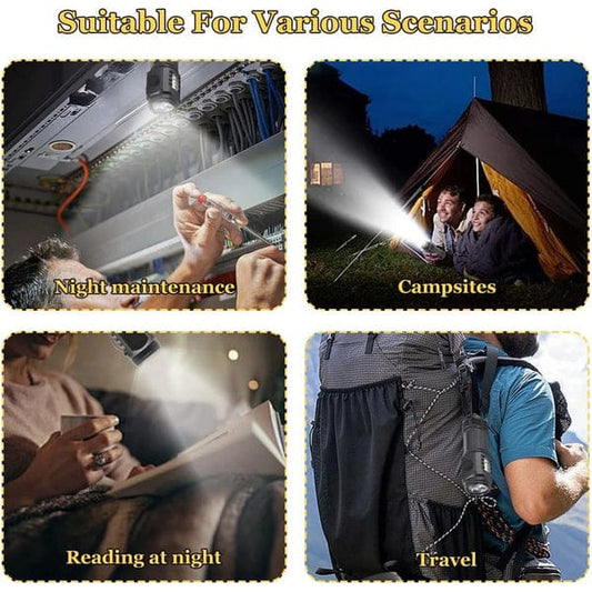 1 Pc Small LED Torch, Rechargeable Torch, 5 Lighting Modes Waterproof Handheld Flashlights for Power Cuts, Camping, Hiking, Outdoor