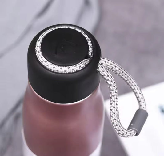 Stainless Steel Insulated Vacuum Water Bottle 550ml, Cola Shape, Leak Proof, with Strong Rope Cap | Hot &amp; Cold Portable Thermos Water Bottle Thermo Mug Stainless Steel Vacuum Flask Mug Insulation Cup (Random Color)