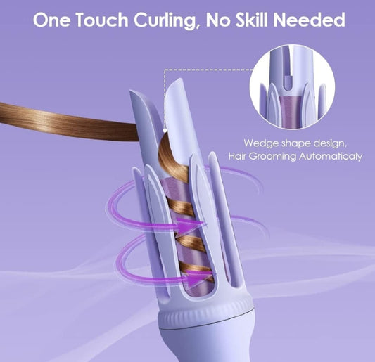 Hair Curler, 32mm Automatic Curling Iron, 3 Adjustable Temperatures And 2 Timer Reminders, Automatic Curling Iron For Long Hair, Double Anti-Scald Function, Australian Specification Plug, Suitable For Everyone ( Random Color )