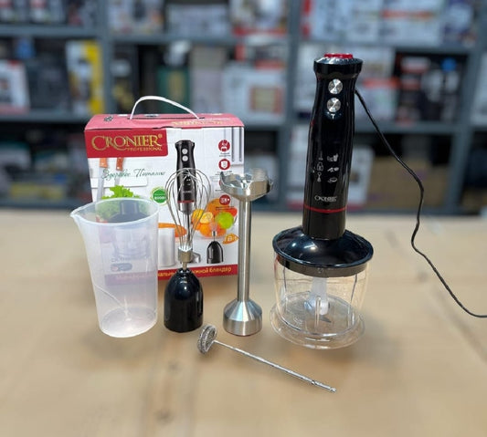 CRONIER Professional 4-in-1 Hand Blender Set | Chopper, Blender, Coffee &amp; Egg Beater, Whisker | Best Quality Hand Blender Set CR-1115 Hand Blender