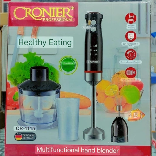 CRONIER Professional 4-in-1 Hand Blender Set | Chopper, Blender, Coffee &amp; Egg Beater, Whisker | Best Quality Hand Blender Set CR-1115 Hand Blender