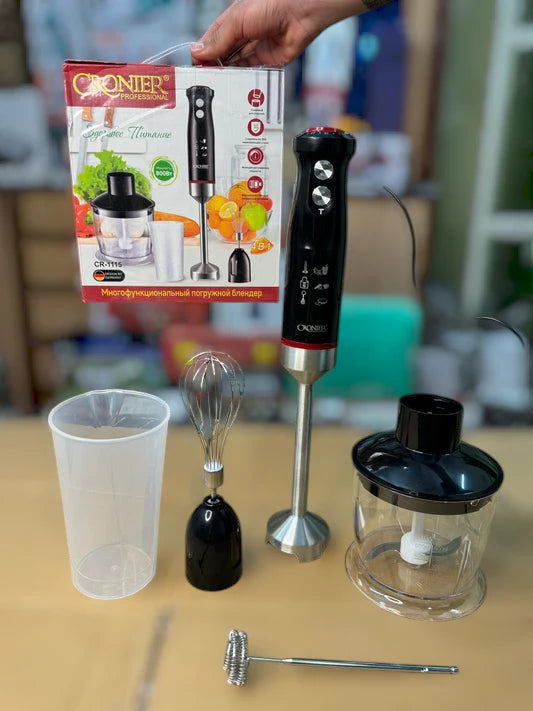 CRONIER Professional 4-in-1 Hand Blender Set | Chopper, Blender, Coffee &amp; Egg Beater, Whisker | Best Quality Hand Blender Set CR-1115 Hand Blender