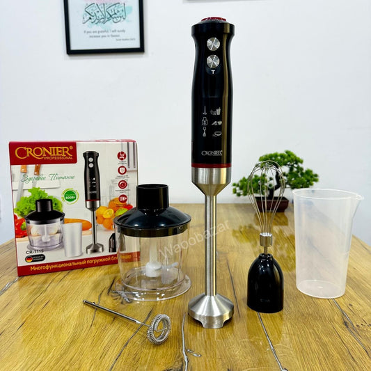 CRONIER Professional 4-in-1 Hand Blender Set | Chopper, Blender, Coffee &amp; Egg Beater, Whisker | Best Quality Hand Blender Set CR-1115 Hand Blender